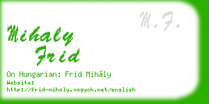 mihaly frid business card